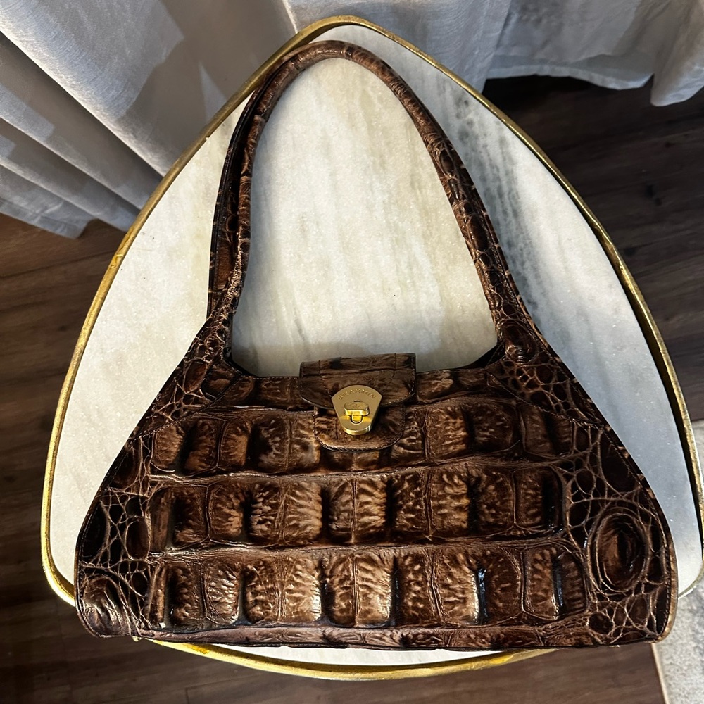 BRAHMIN Sophie Orinoco Croc Embossed Leather Shoulder Bag - Picture 3 of 12